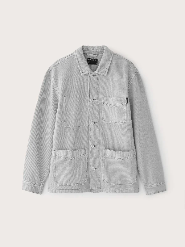 The Cottonized Hemp Overshirt in Grey Cloud