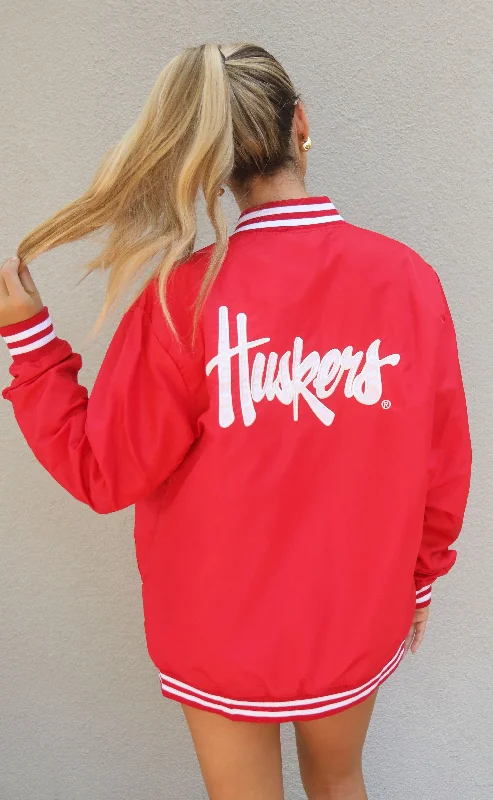 nebraska huskers red varsity jacket