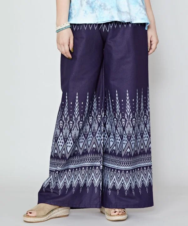 Woven Pattern Print Wide Pants