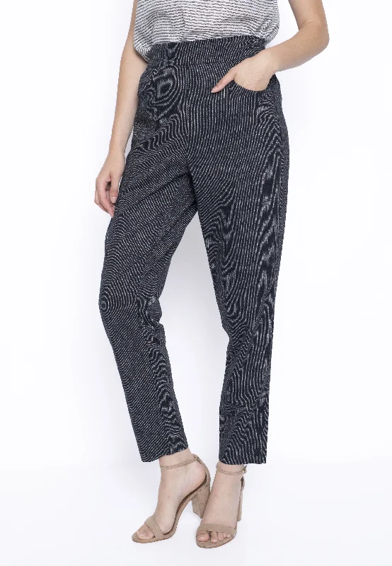 Button Trim Ankle Pants