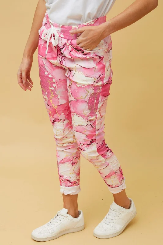 JANJA MARBLE PRINT JOGGERS