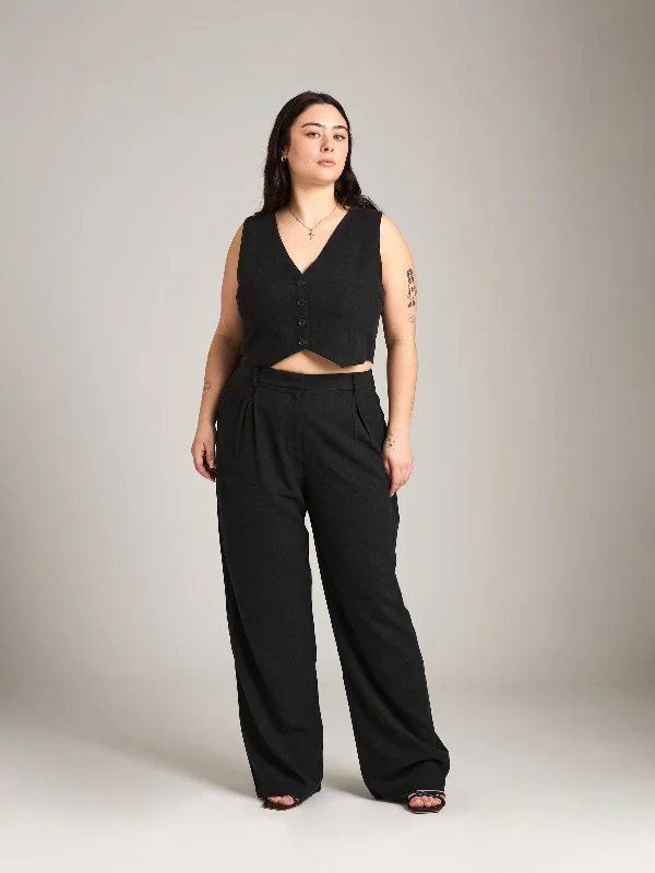 Linen Blend Jayda Pleated Pants