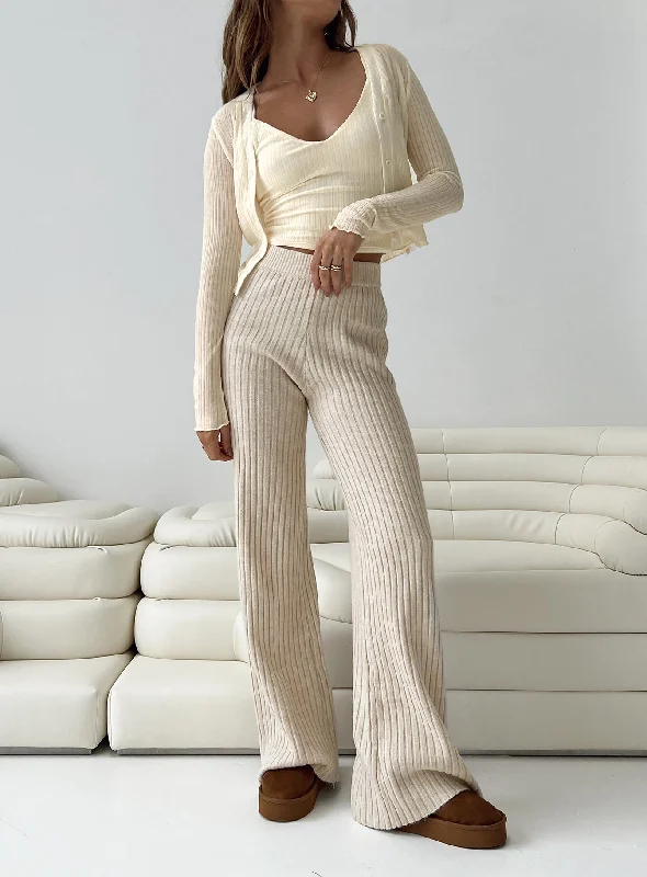 Montana Knit Pants Cream