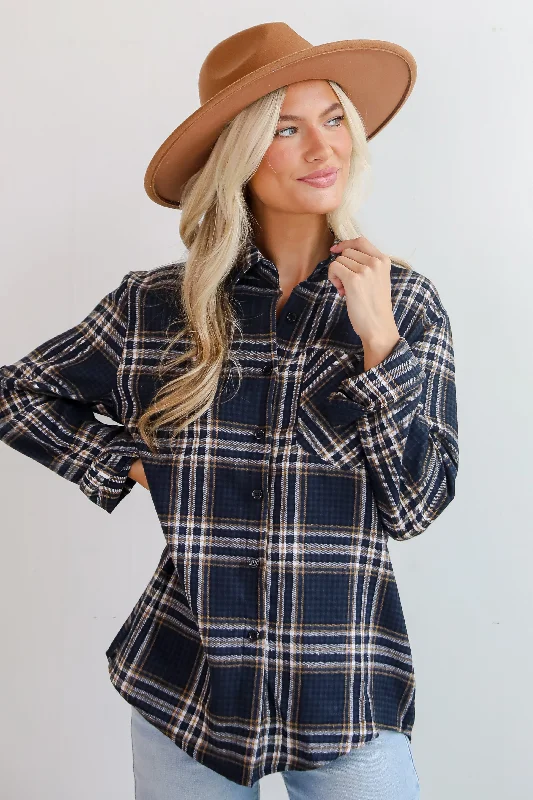 FINAL SALE - Seasonal Concept Blue Plaid Flannel