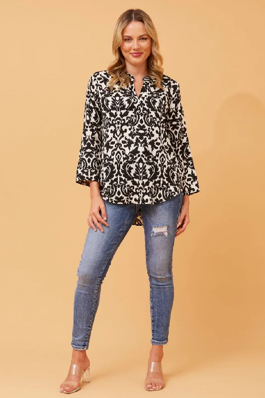 SPICY ABSTRACT PRINT BLOUSE