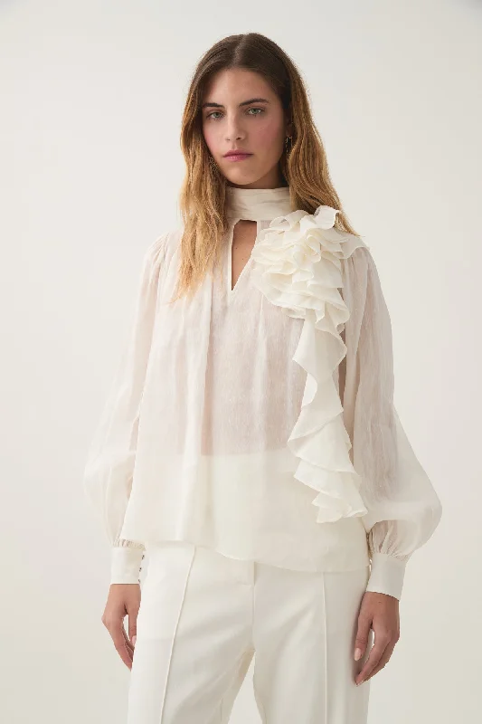 Aura Frilled Tie Blouse