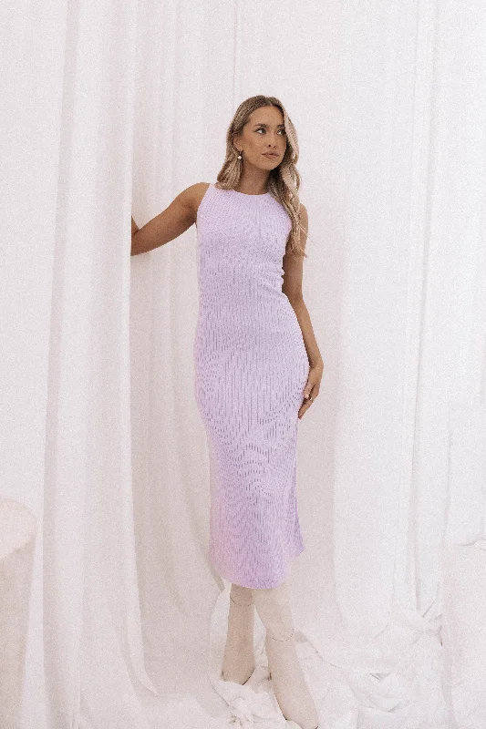 Brit Knit Maxi Dress - Lilac