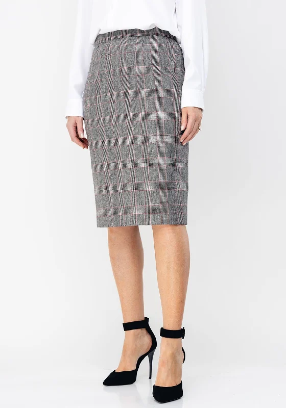 Christina Felix Wool Blend Check Skirt, Grey