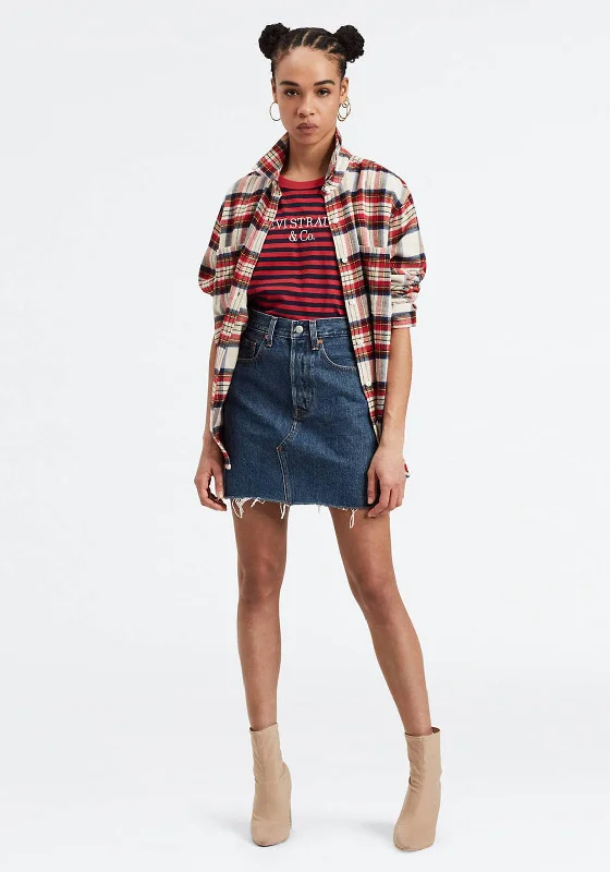 Levis® Deconstructed Iconic Boyfriend Skirt, Indigo-Blue 0009