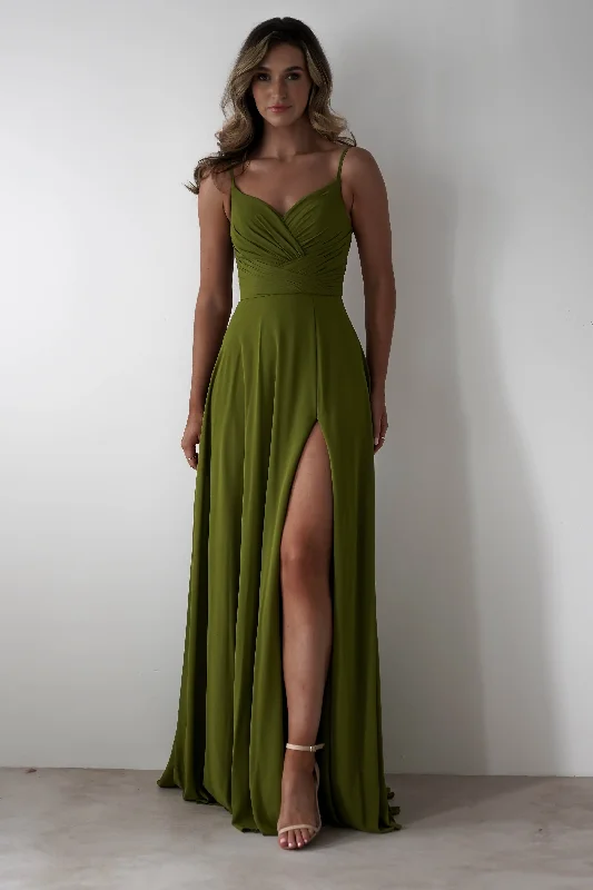 Lupita Chiffon Maxi Dress | Lime