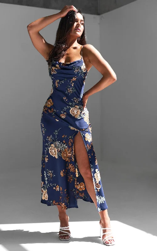 Mamacita Midi Dress - Navy Floral