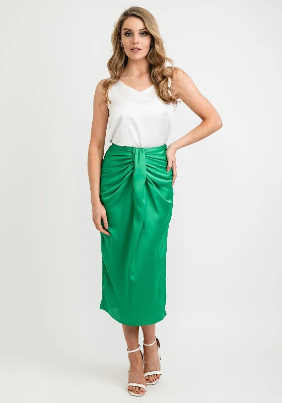 Never Fully Dressed Front Knot Waist Skirt, Green