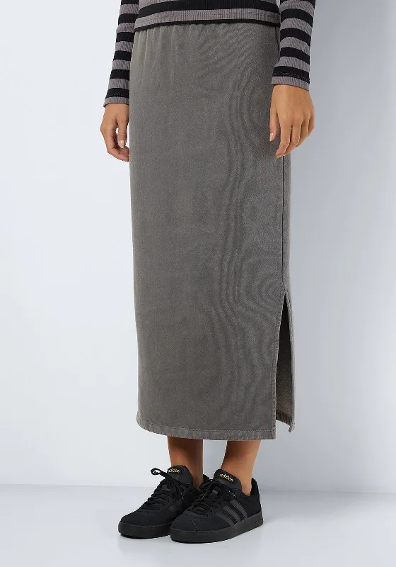 Noisy May Meg Midi Sweat Skirt, Charcoal Gray