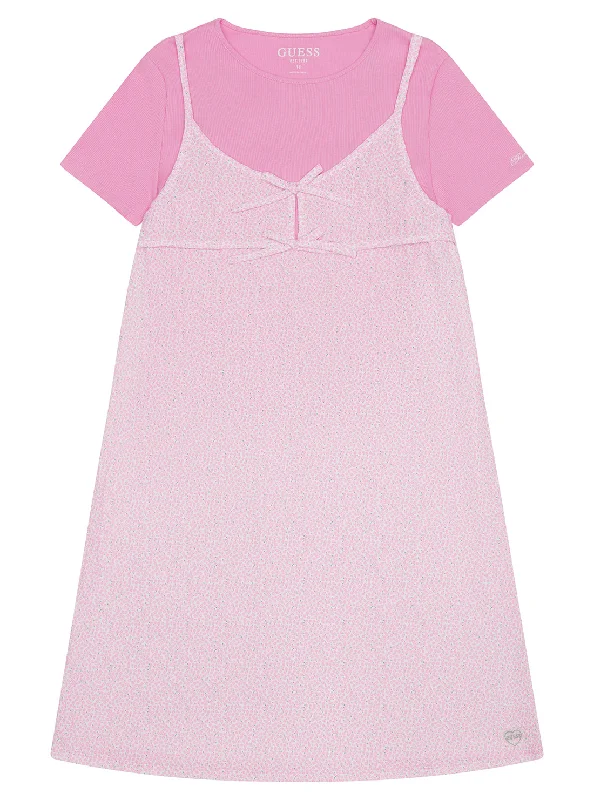 Pink T-Shirt Dress Set (2-7)