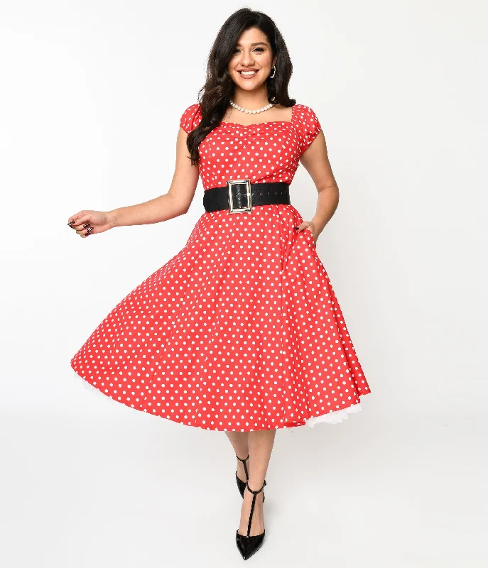 Red & White Polka Dot Sweet Spot Swing Dress