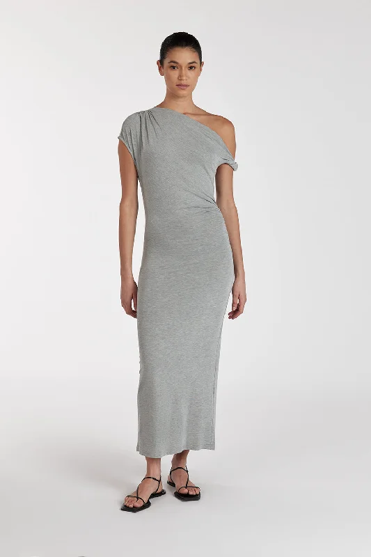 RIO SILVER MARLE DRAPED MAXI DRESS