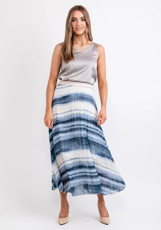 Seventy1 One Size Pleated Maxi Skirt, Blue