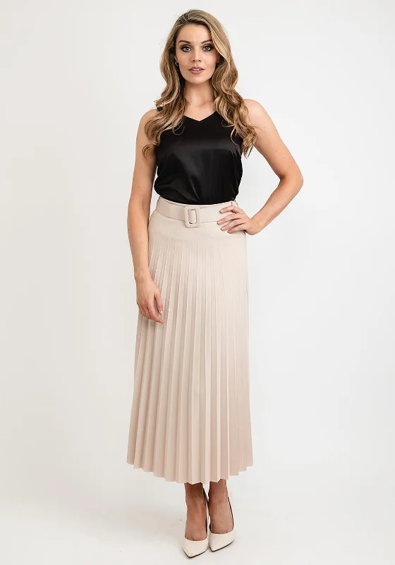 Seventy1 One Size Pleated Maxi Skirt, Cream