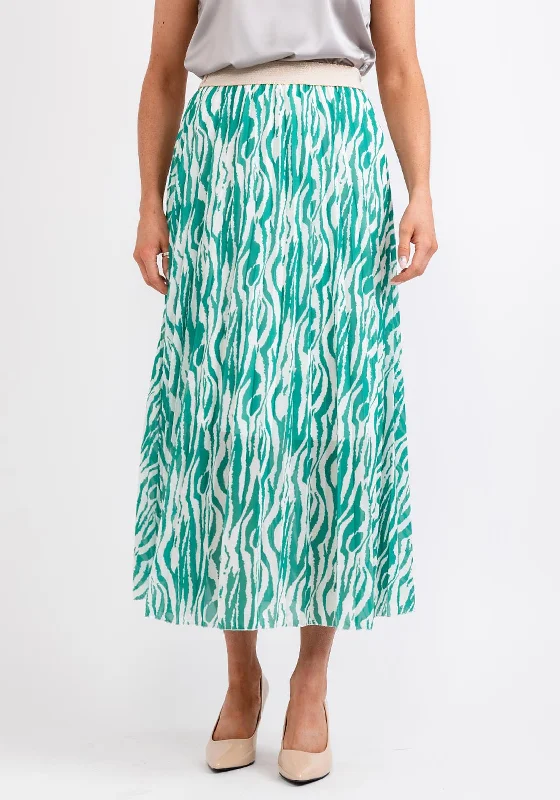 Seventy1 One Size Pleated Maxi Skirt, Green