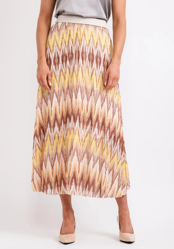 Seventy1 One Size Pleated Maxi Skirt, Yellow Multi