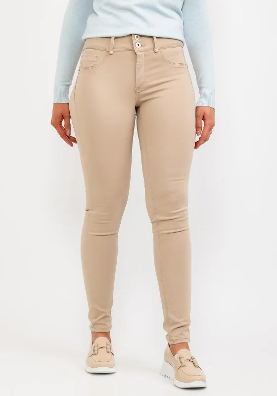 Tiffosi One Size Double Up Skinny Jeans, Camel