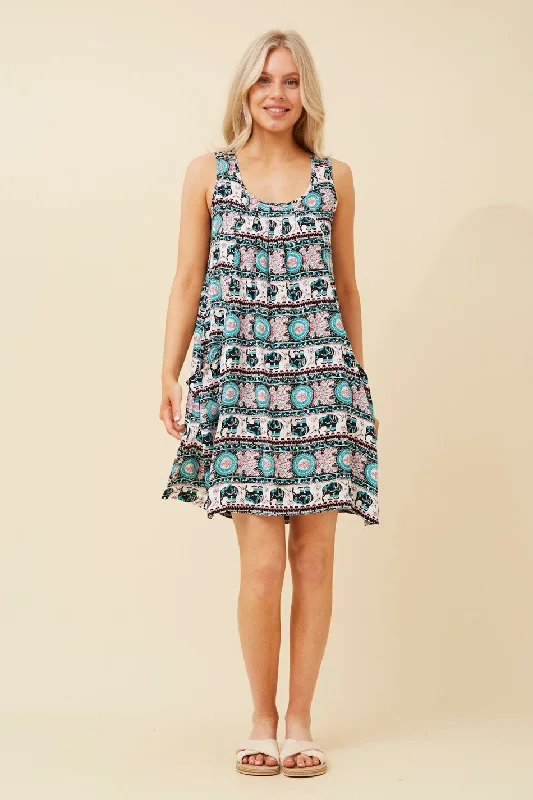 VENICE ELEPHANT PRINT DRESS