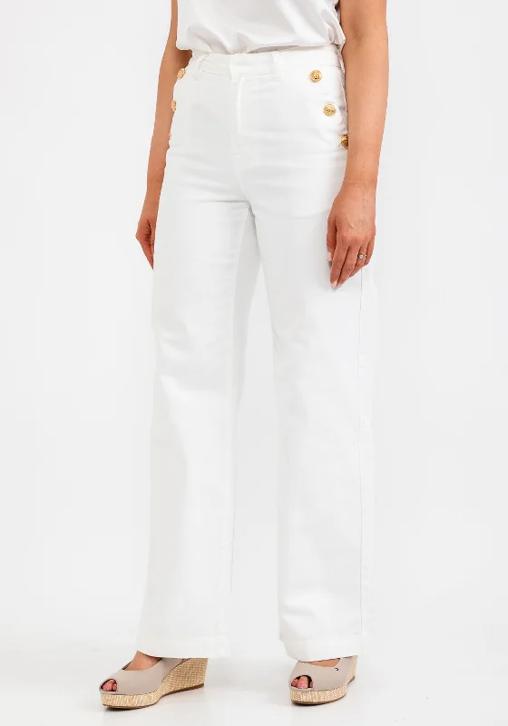 Vero Moda Margot Wide Leg Jeans, Snow White