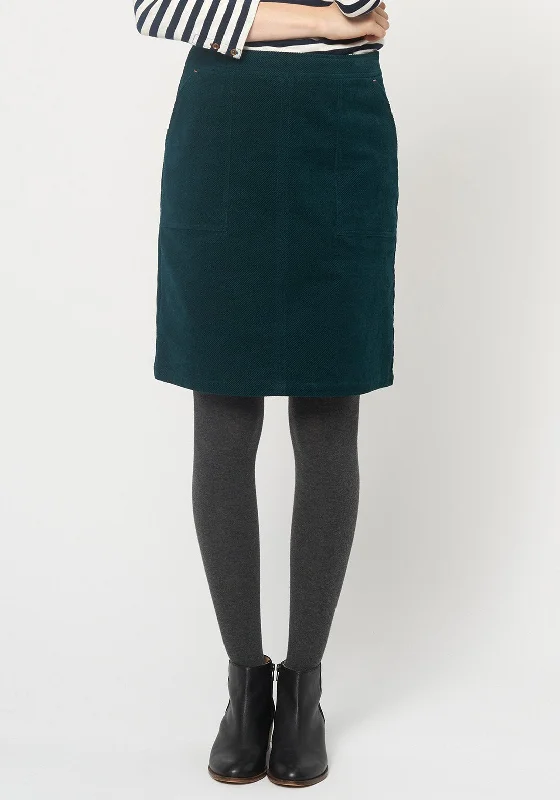 White Stuff Clocktower Cord Skirt, Dark Green