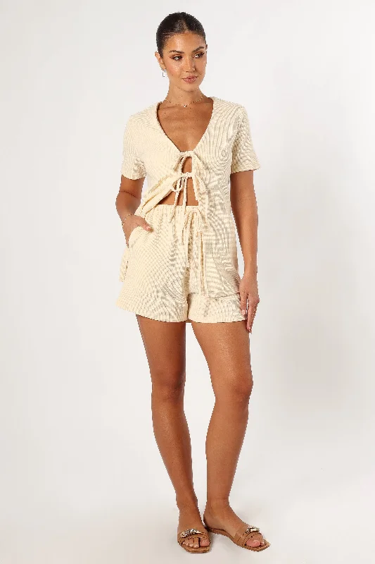 Adelaide Waffle Knit Short - Butter Yellow