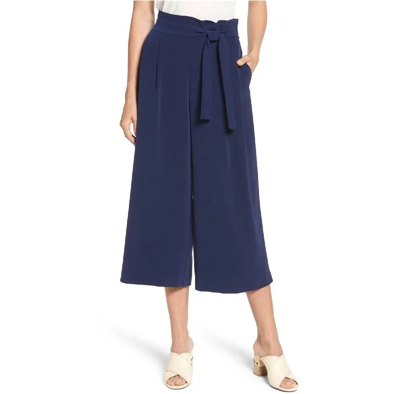 Anne Klein Womens Belted Cropped Casual Trouser Pants, Blue, Large