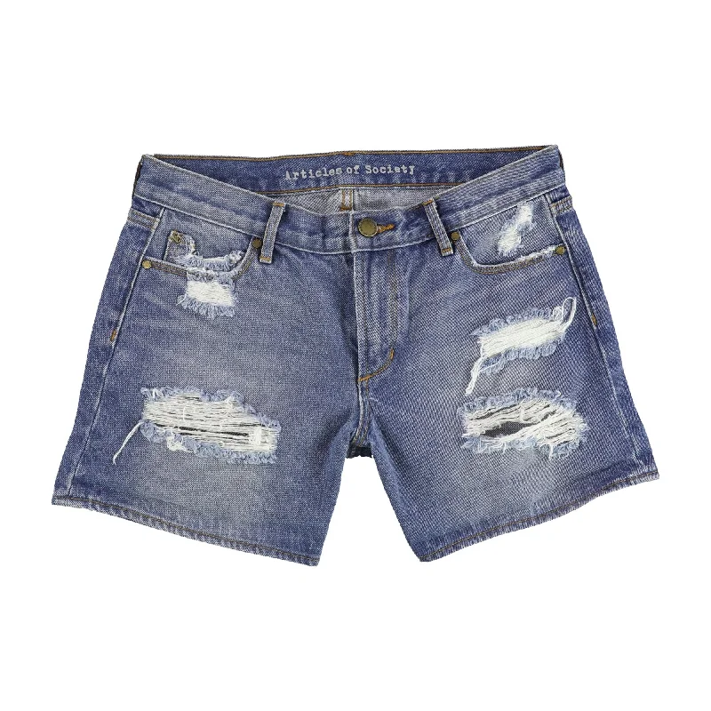 Articles of Society Womens Behy Casual Denim Shorts, Blue, 30