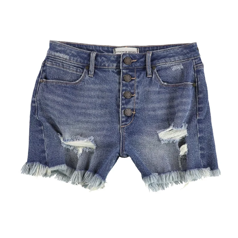 Articles of Society Womens Claire Casual Denim Shorts, Blue, 26