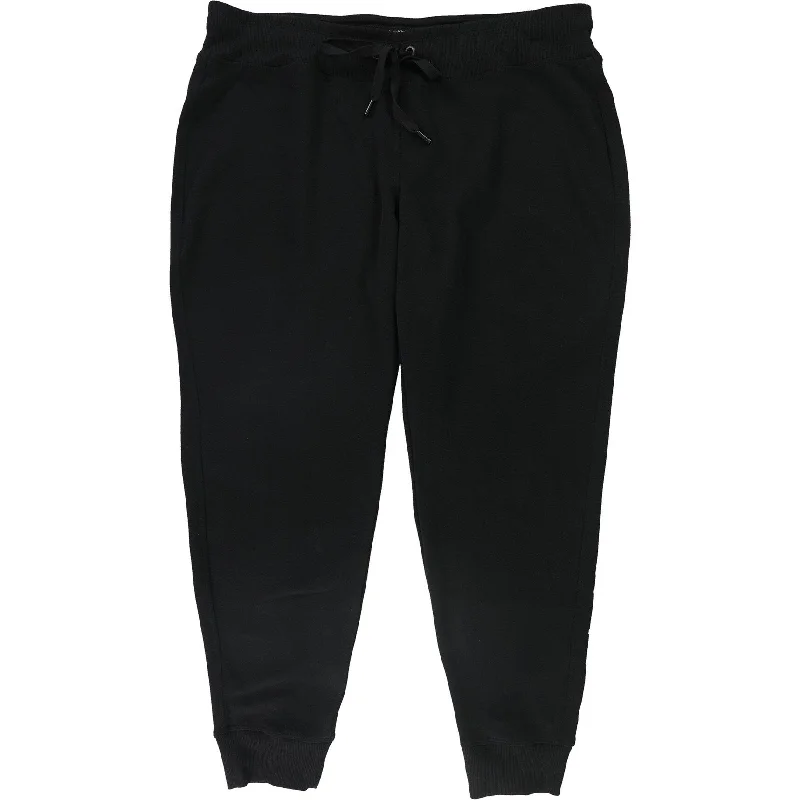 Calvin Klein Womens Logo Casual Jogger Pants, Black, 3X