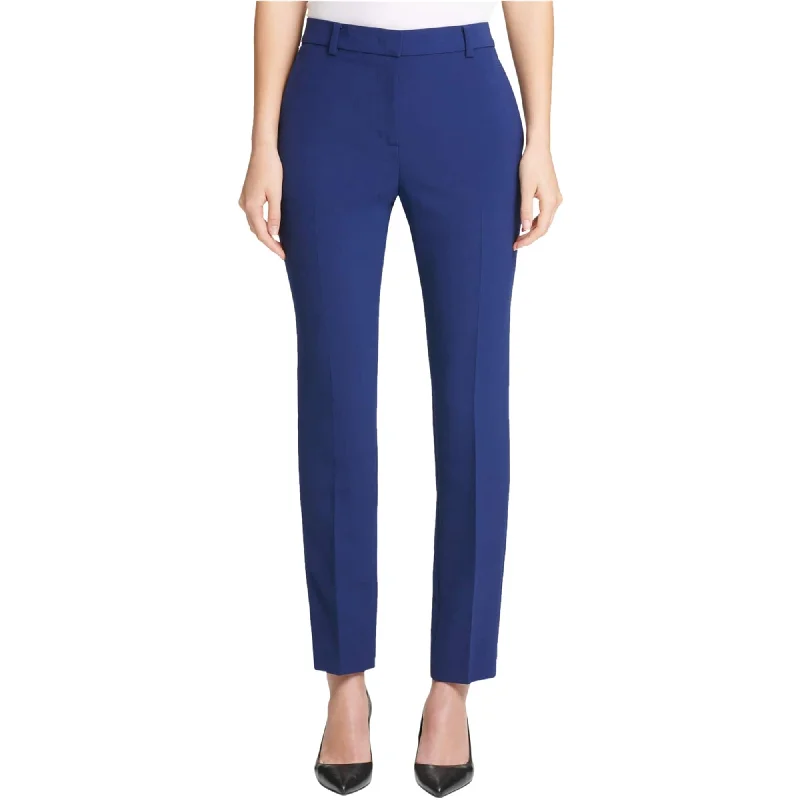 DKNY Womens Fixed Waist Casual Trouser Pants, Blue, 8