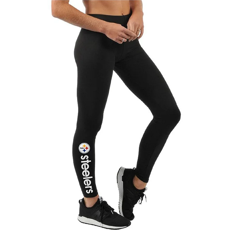 G-III Sports Womens Pittsburgh Steelers Casual Leggings, Black, Large