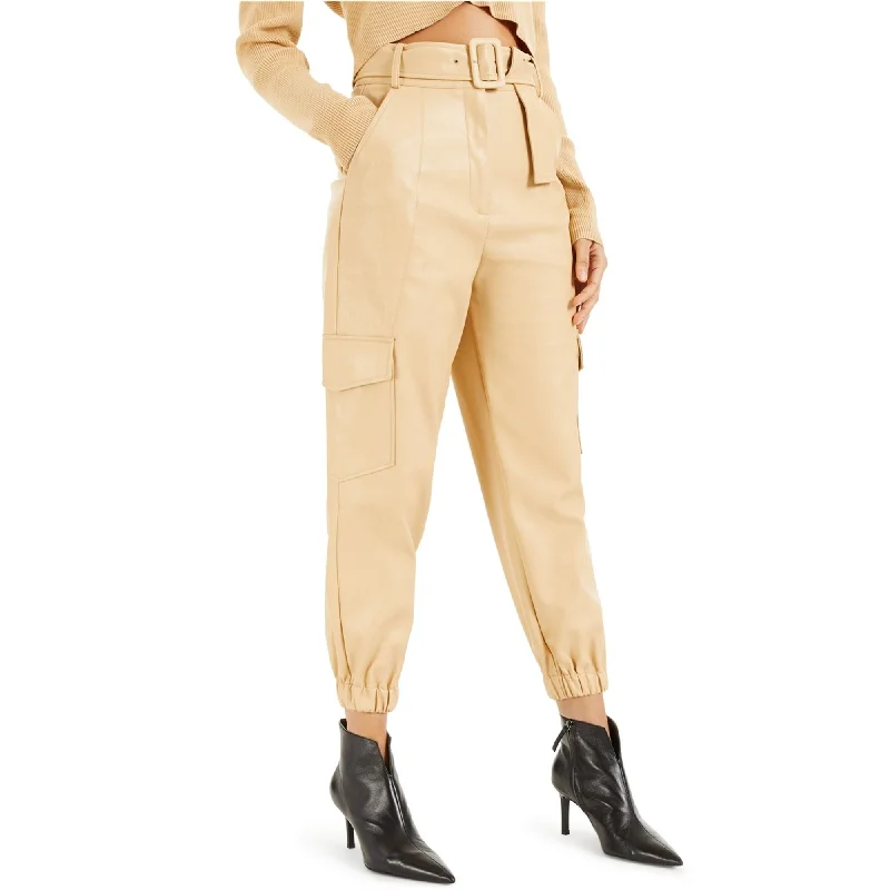 I-N-C Womens Faux Leather Casual Cargo Pants