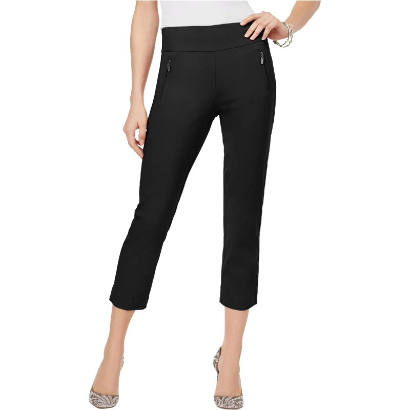 I-N-C Womens Pull On Casual Cropped Pants, Black, 18