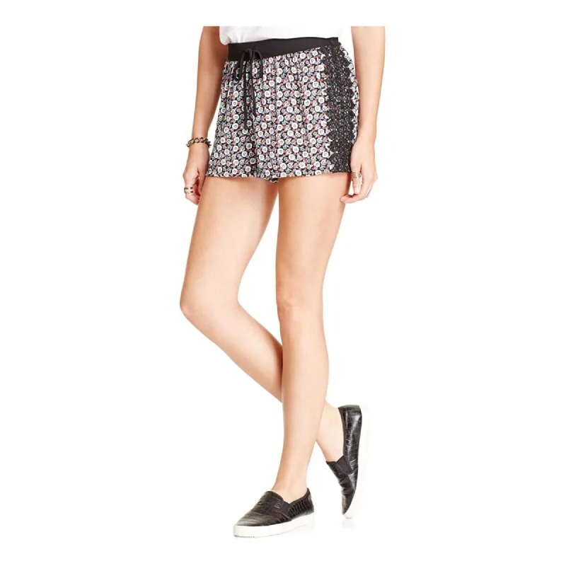 Joe & Elle Womens Printed Lace-Trim Casual Mini Shorts