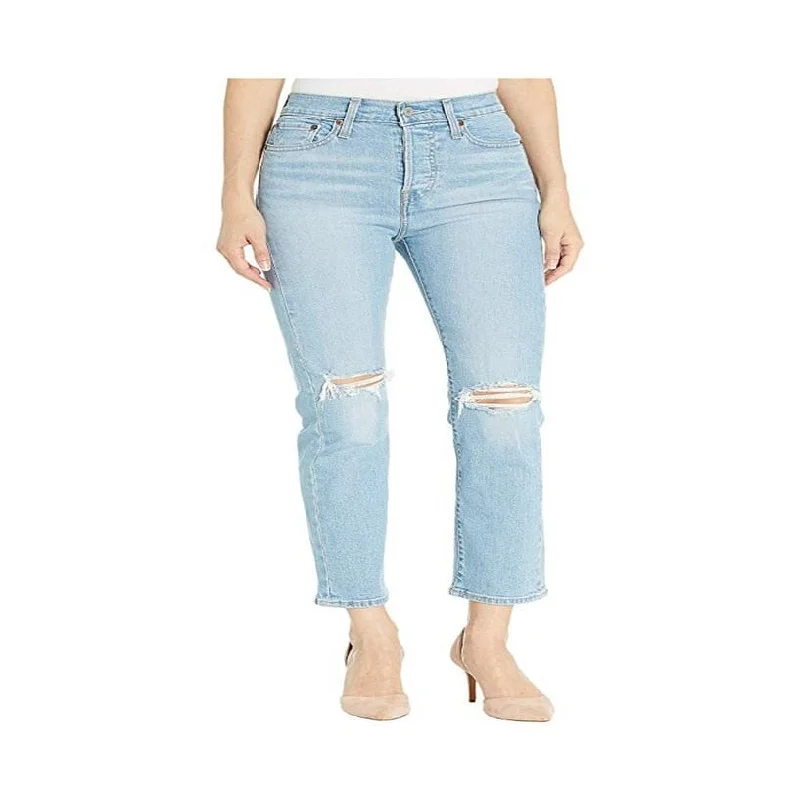 Levi's Women's Distressed Cropped Jeans Blue Size 50X42