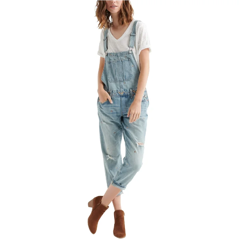 Lucky Brand Womens Boyfriend Casual Overalls, Blue, Small