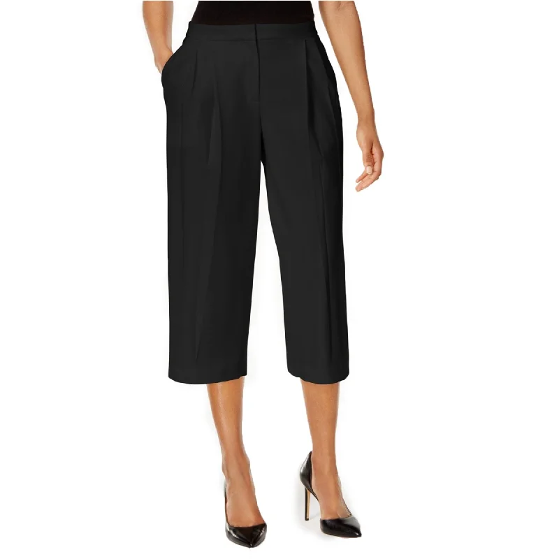 Nine West Womens Cropped Culotte Pants, Black, 12