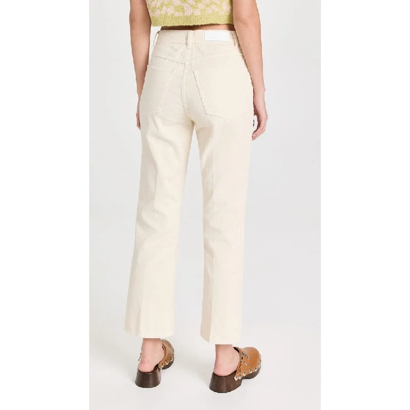 RE/DONE Women's 70s Pocket Loose Flare Pants, Vintage Ivory