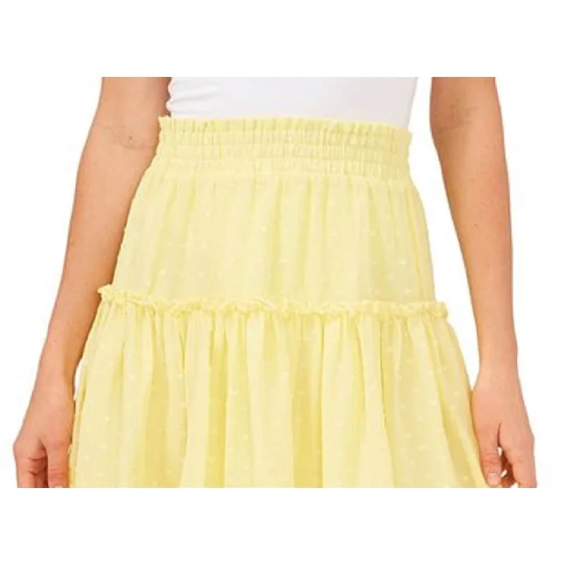 Riley & Rae Women's Ruffled Pull On Mini Skirt Yellow Size X-Small