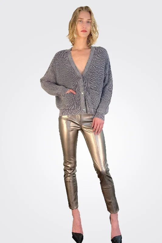 Rue Faux Leather Pants - Silver