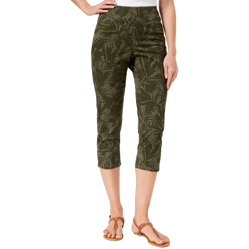 Style & Co. Womens Tropic Travels Casual Cropped Pants, Green, 4