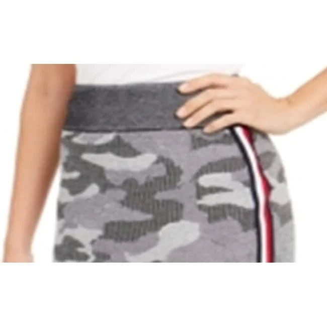 Tommy Hilfiger Women's Camouflage Short Pencil Skirt Gray Size Large