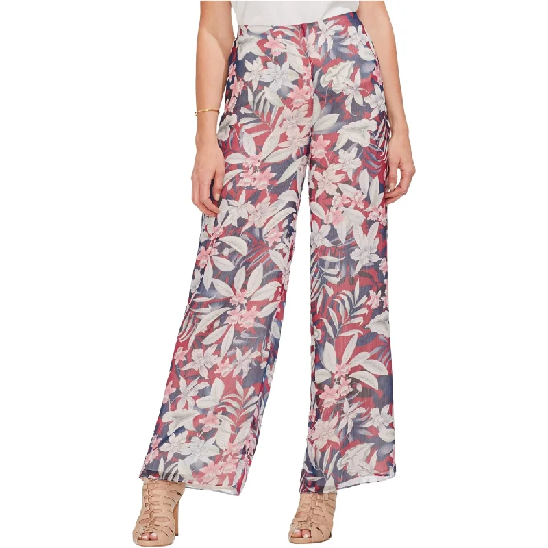 Vince Camuto Womens Tropical Escape Casual Wide Leg Pants, Red, 6