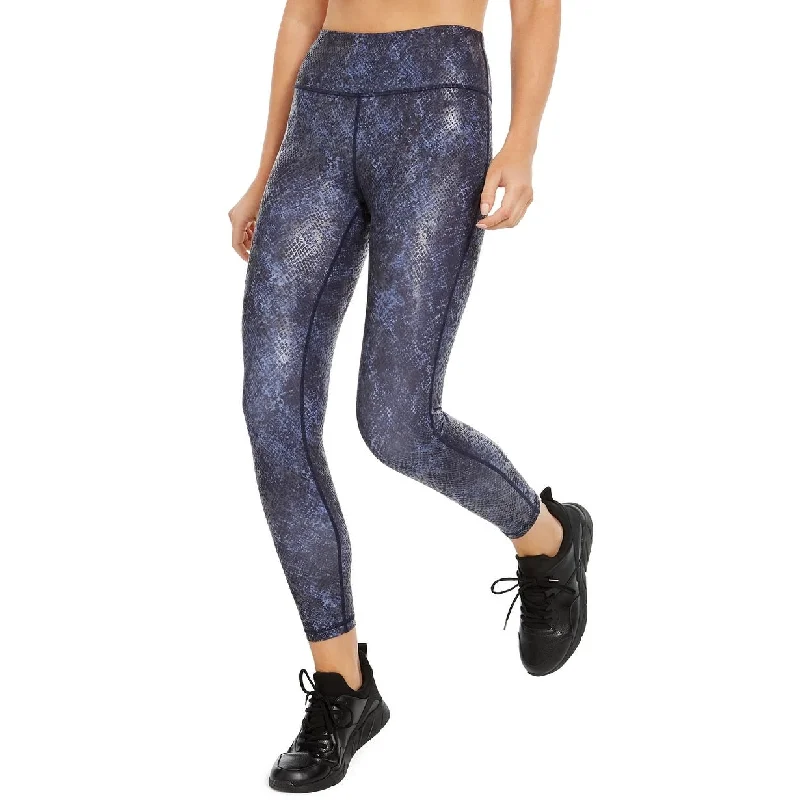 Ideology Women's Python Printed Leggings Navy Size XX-Large - 2XL