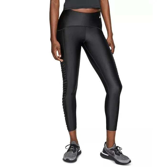 Nike Women's Speed Dri-Fit Mesh-Twist Running Leggings Charcoal Size X-Large