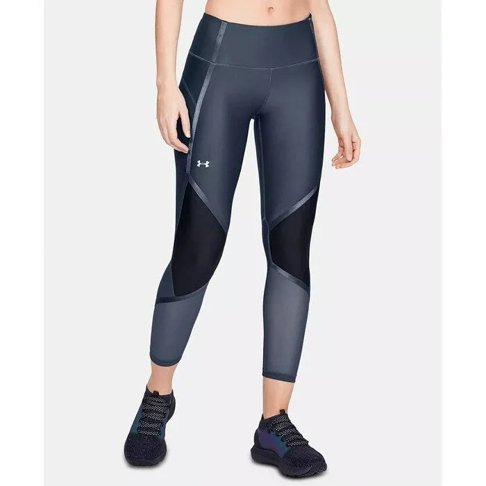 Under Armour Women's Shine Heatgear Colorblocked Compression Leggings Silver Size Extra Small - X-Small